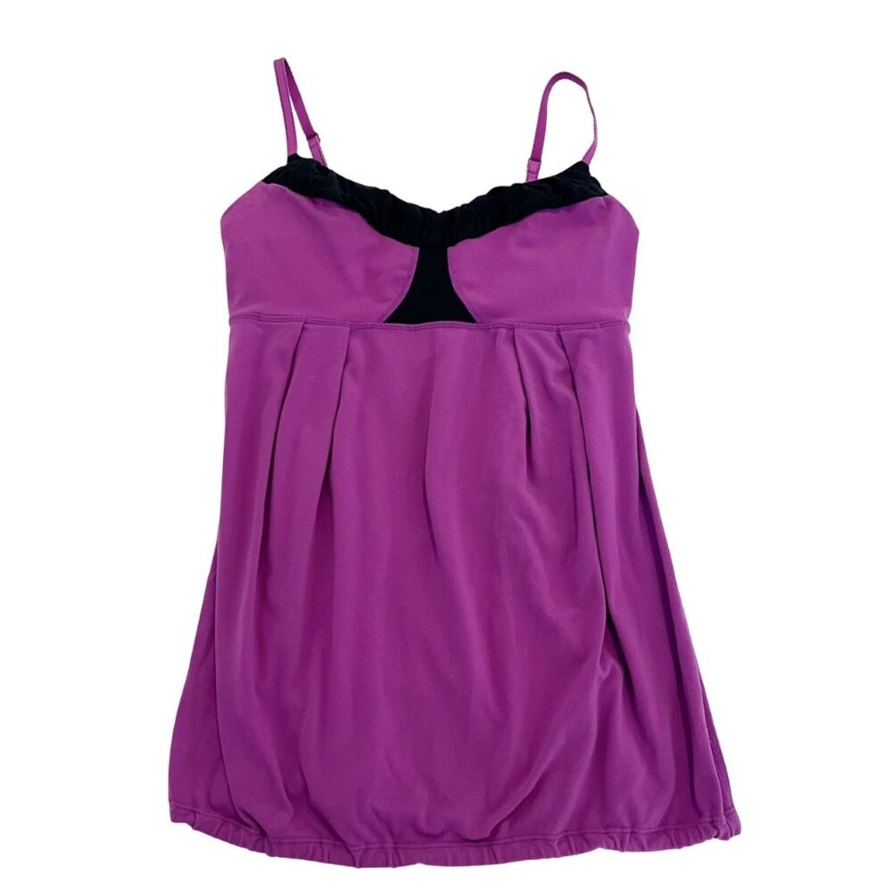 Lululemon Yogi Dance Tank Top Purple‎ Black Babydoll Y2K - Size 6